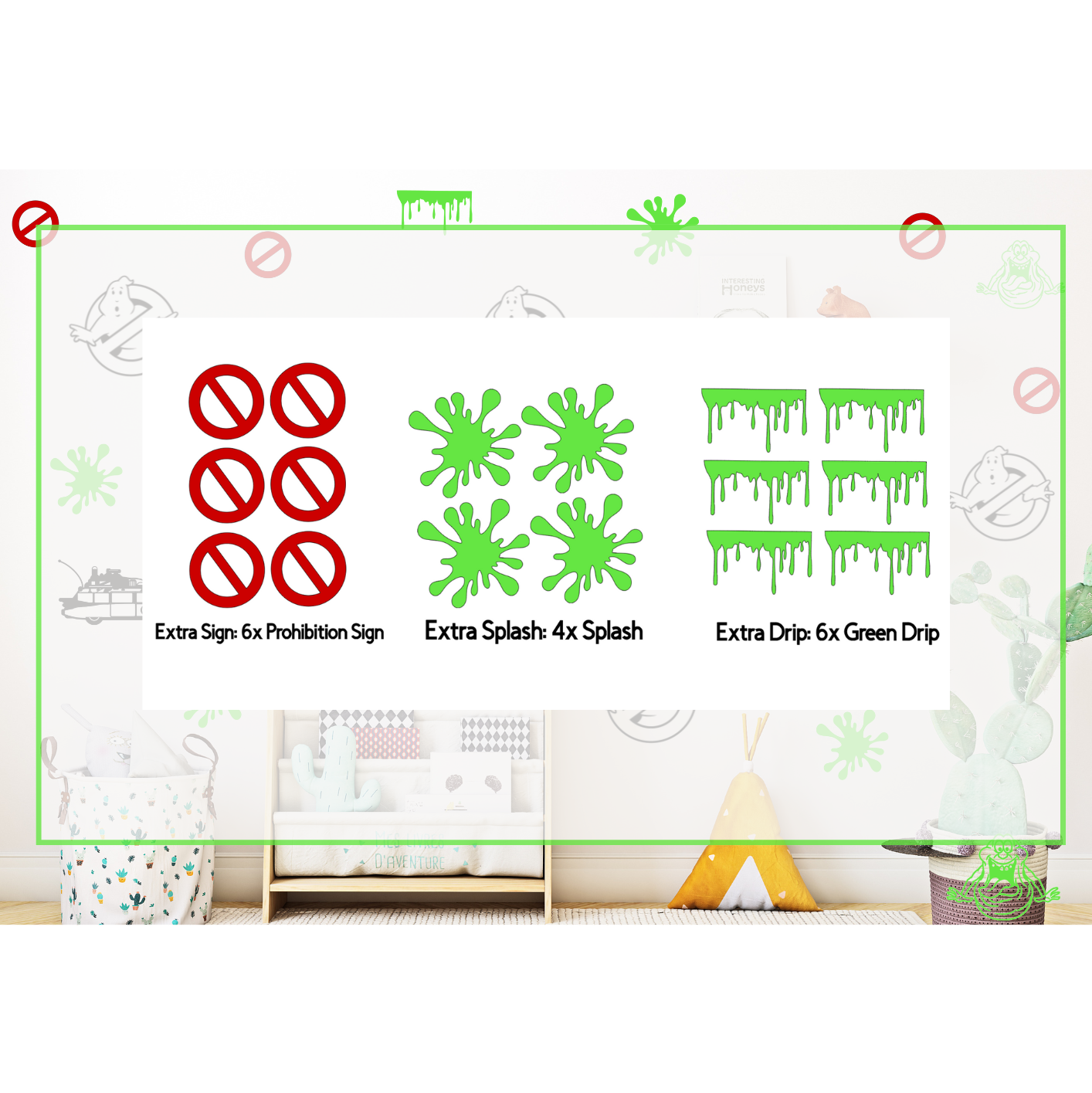 Ghost Busters Wall Decals Decor Kids Bedroom Wall Art