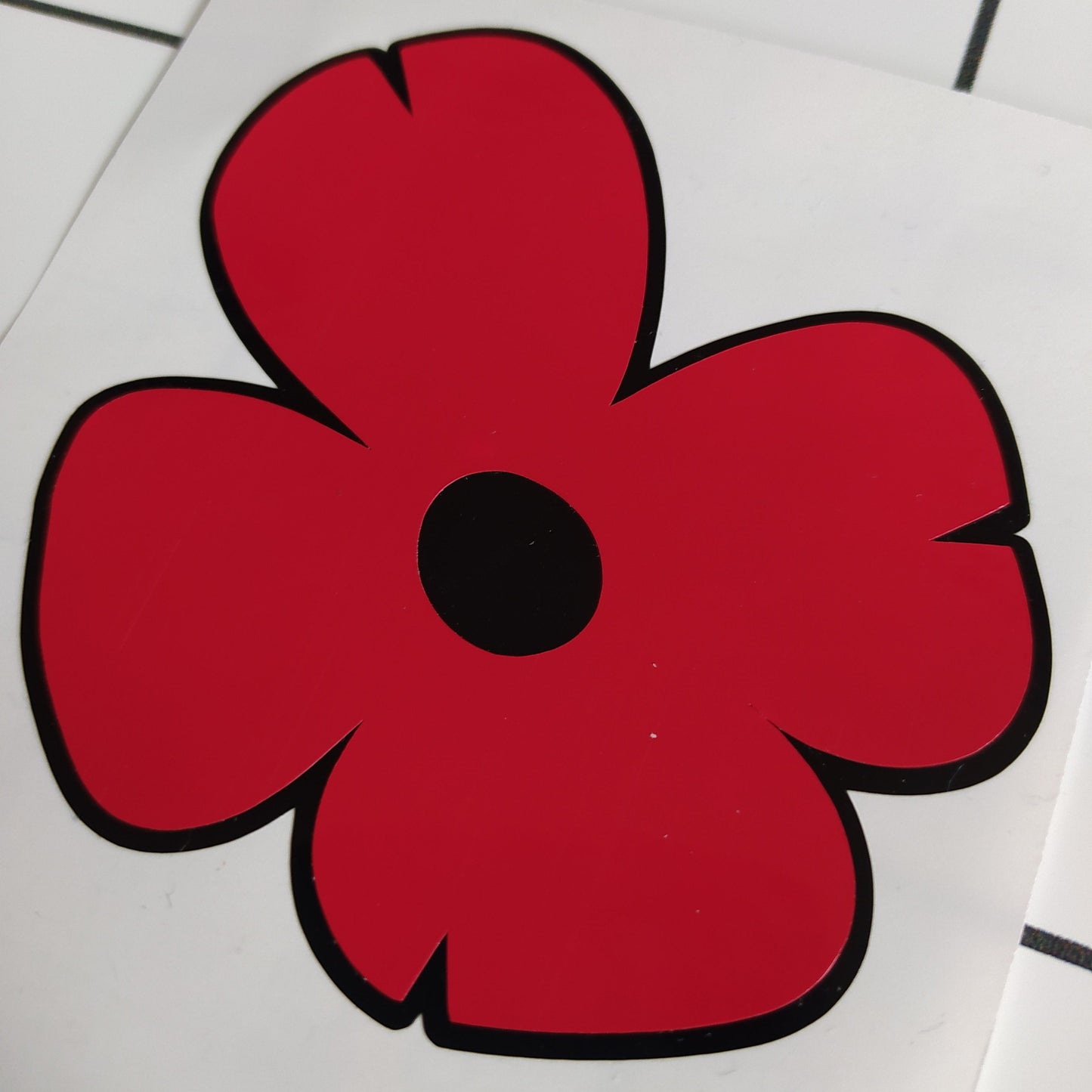 Lest We Forget: Poppy Car Sticker for Remembrance Day