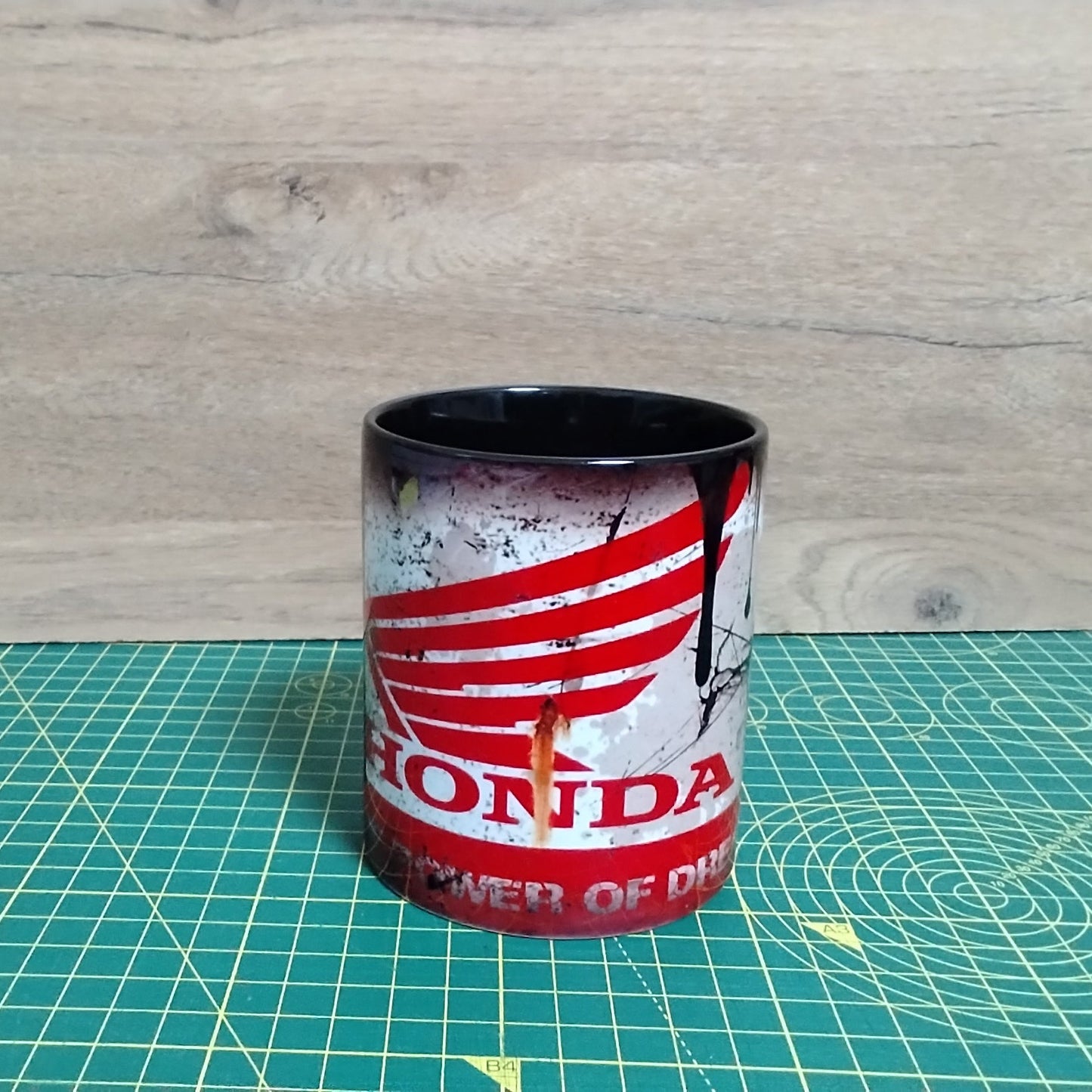 Honda-Inspired Grunge Style Ceramic Mug – Black Interior – 11oz Coffee Cup Gift