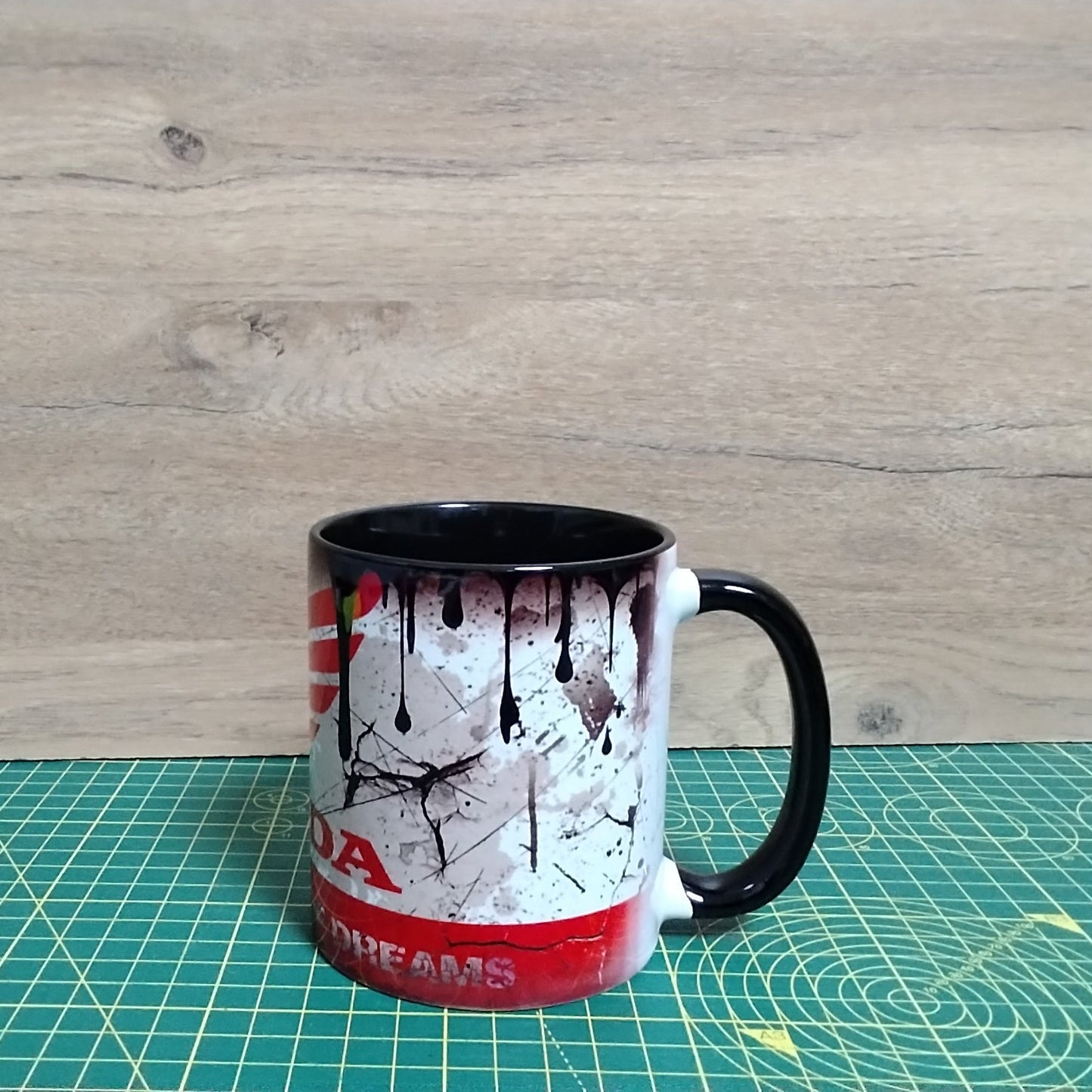 Honda-Inspired Grunge Style Ceramic Mug – Black Interior – 11oz Coffee Cup Gift