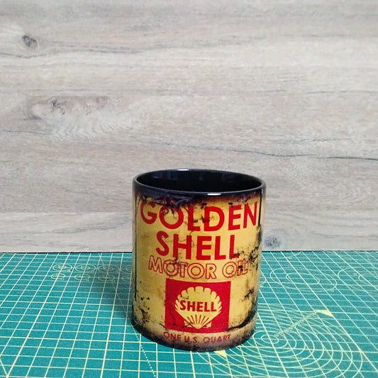 Shell Retro Oil Can 11 oz Mug –Black interior - Vintage Garage Decor, Mechanic Gift