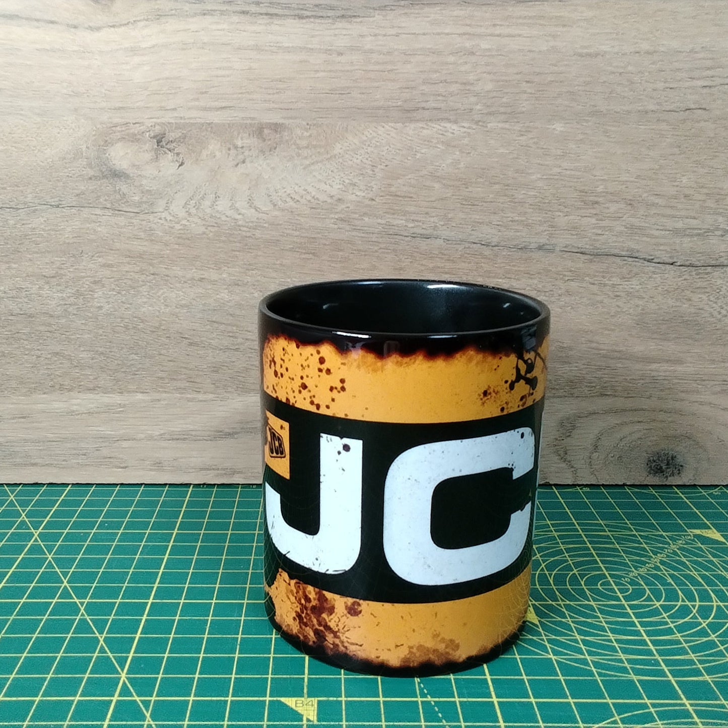 JCB - Inspired Grunge Style Ceramic Mug – Black Interior – 11oz Coffee Cup Gift