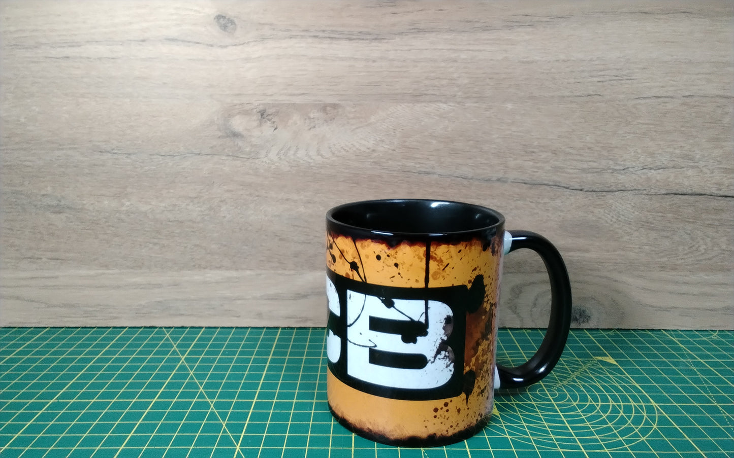 JCB - Inspired Grunge Style Ceramic Mug – Black Interior – 11oz Coffee Cup Gift