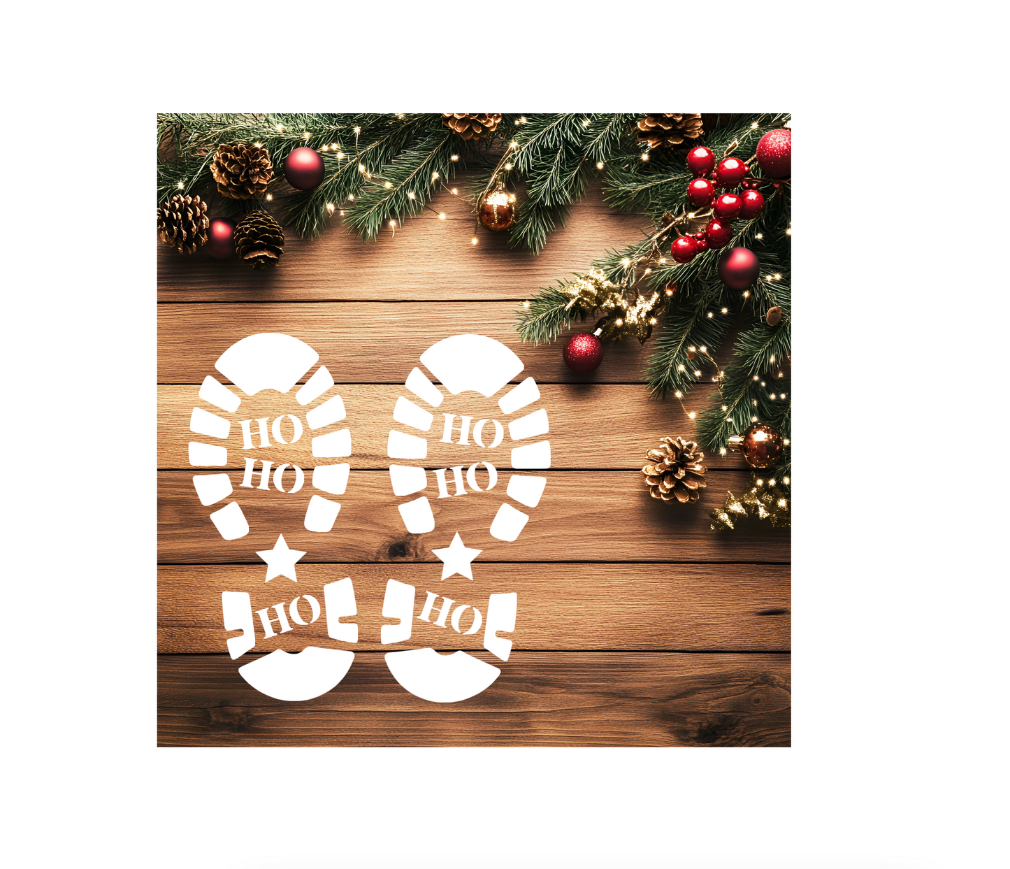 Stencils Christmas Santa Elf Reindeer Footprints Snow FootPrint Christmas Decor