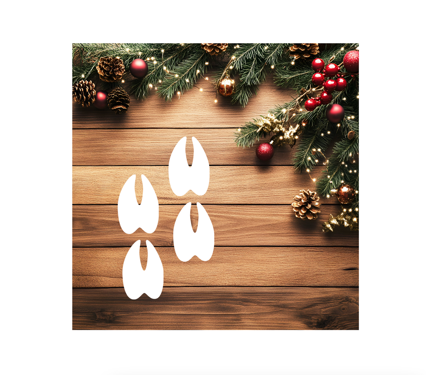 Stencils Christmas Santa Elf Reindeer Footprints Snow FootPrint Christmas Decor