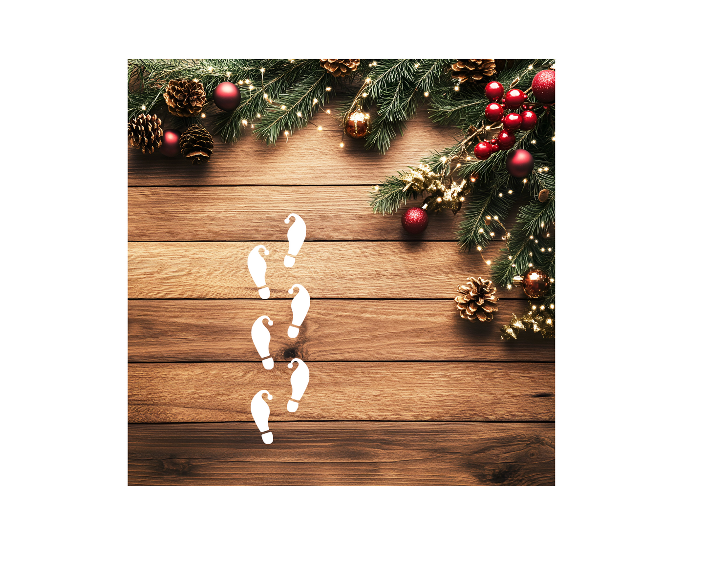Stencils Christmas Santa Elf Reindeer Footprints Snow FootPrint Christmas Decor