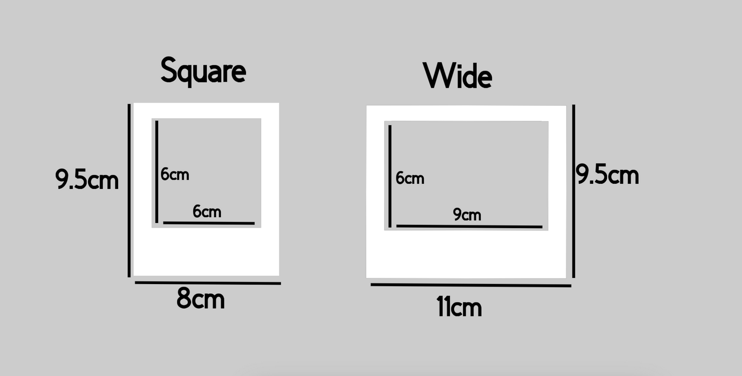 3x Magnetic Photo Frames Instax Square Wide Polaroid Frame Fridge Magnet