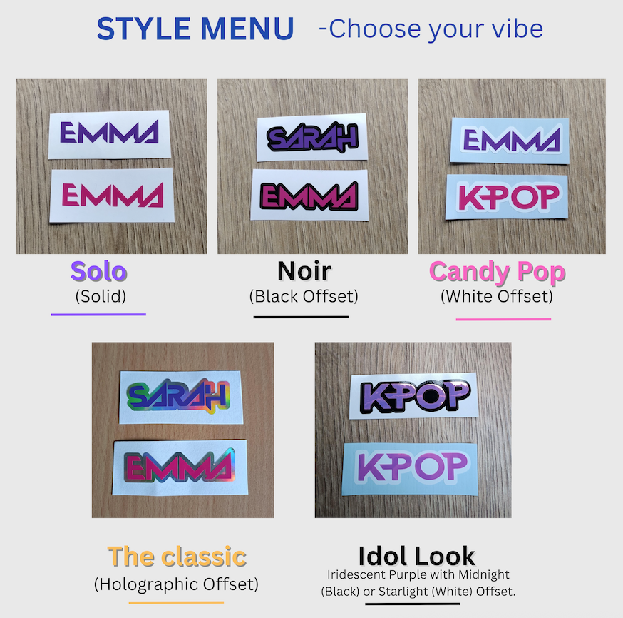 Custom Kpop Name Balloon Decal – 29cm Personalized Name & Age Sticker