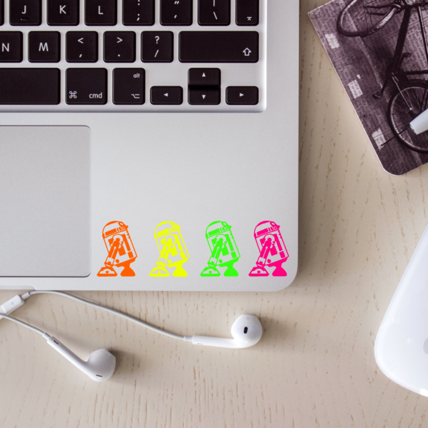 Neon R2D2 robot Hidden Decal - Easter Egg Car SUV Decal - SPECIAL EDITION May 4TH