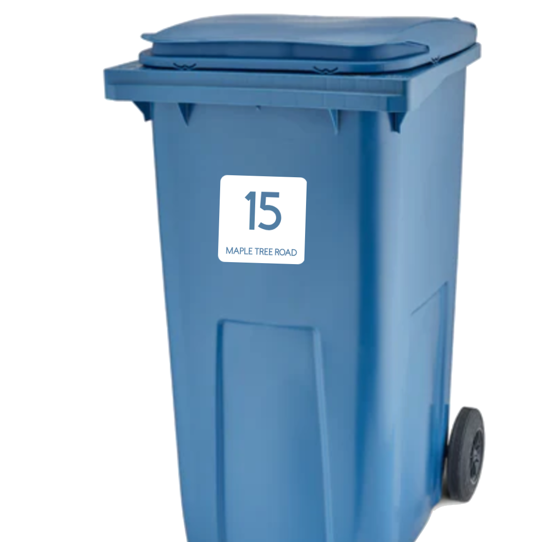 Custom Wheelie Bin Vinyl Decal Square - House Number & Address