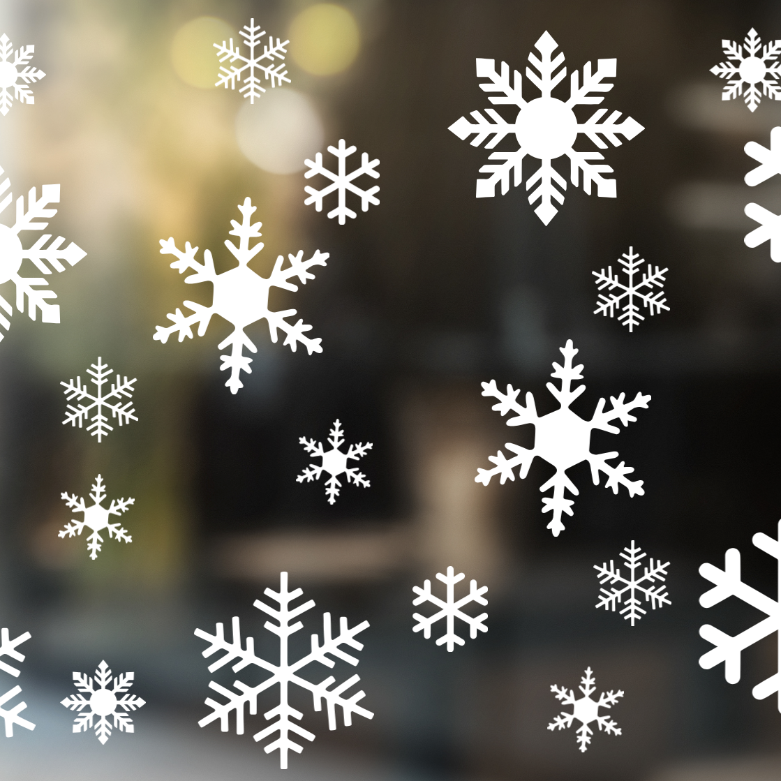 White snowflakes Windows Stickers Christmas Decorations