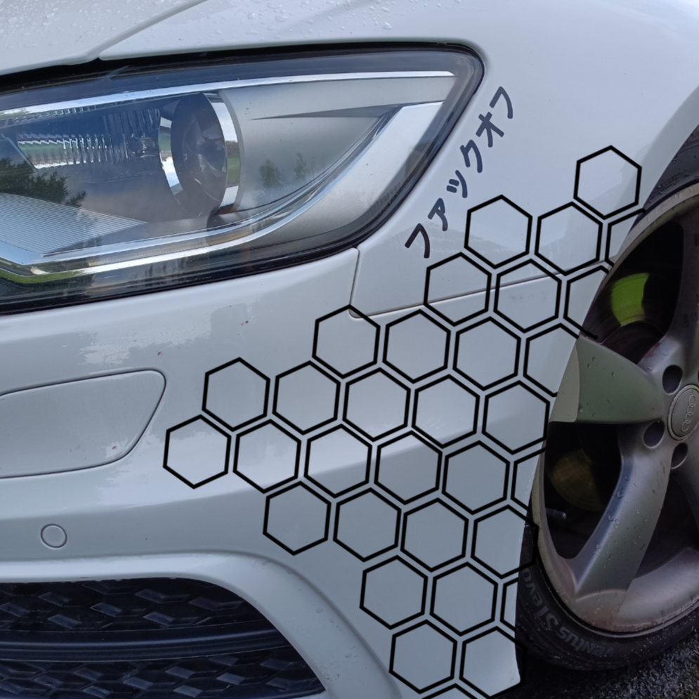 Hexagonal Honeycomb Car Decal: Stylish & Modern Vibes