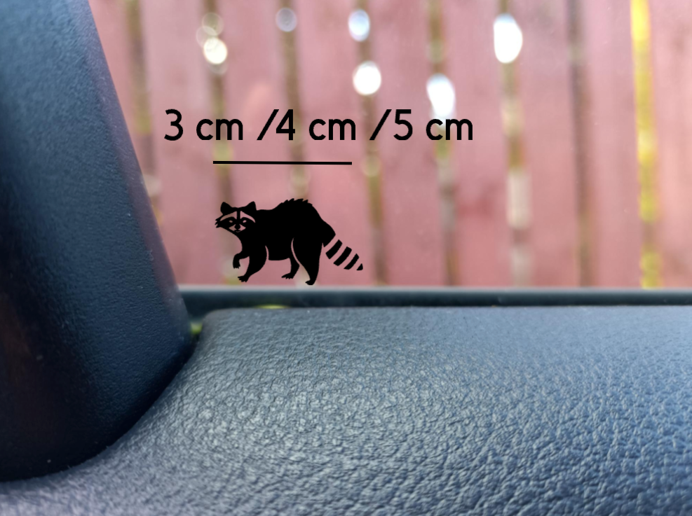 Raccoon Easter egg decal small mini sticker for car windshield mirror windscreen