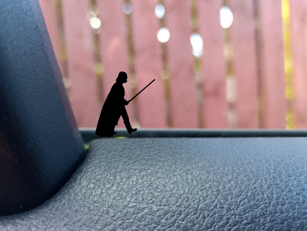 Darth Easter egg decal small mini sticker for car windshield mirror