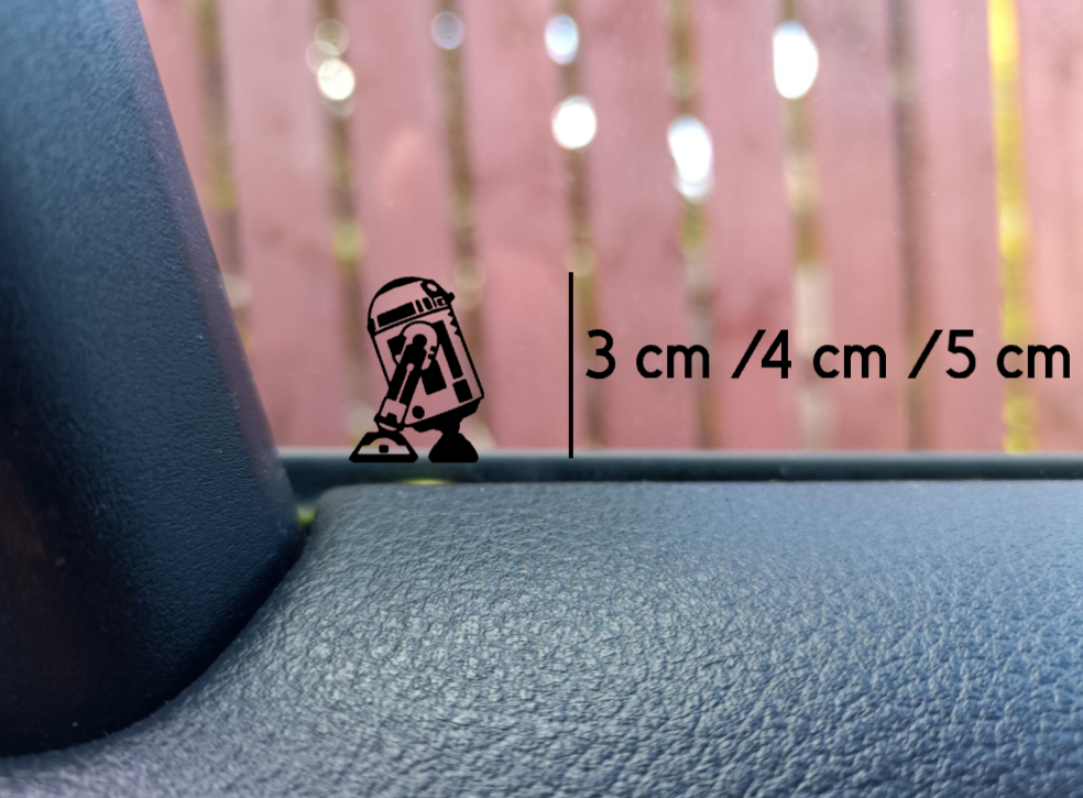 R2D2 Easter egg decal small mini sticker for car windshield mirror