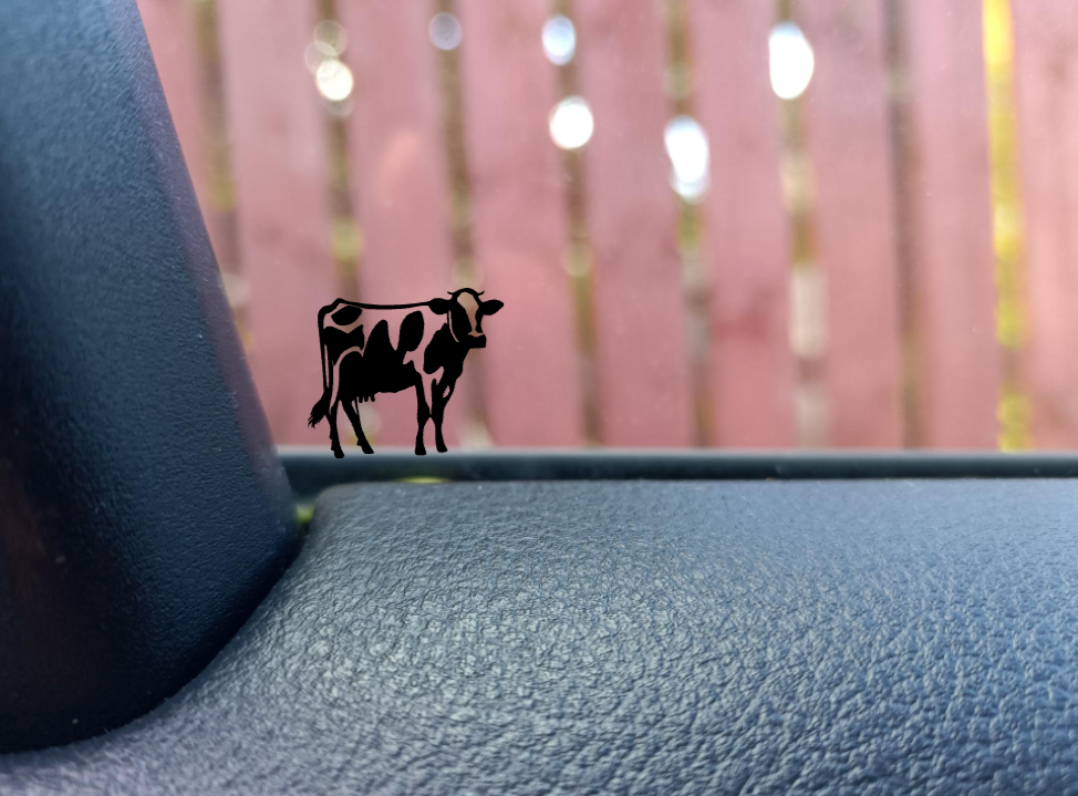 Mini Cow Decal: Small Charm with Big Personality