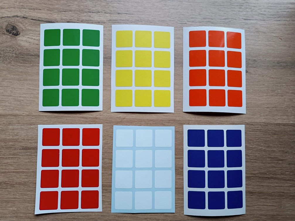 3x3 Full Set Replacement Stickers for Magic Puzzle Cube