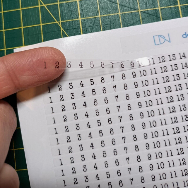 Date Strips 1 to 31 - fits 5 mm grid Planner Stickers Bullet Journal Accessories Scrapbooking Stickers - Day Numbers - Habit Tracker