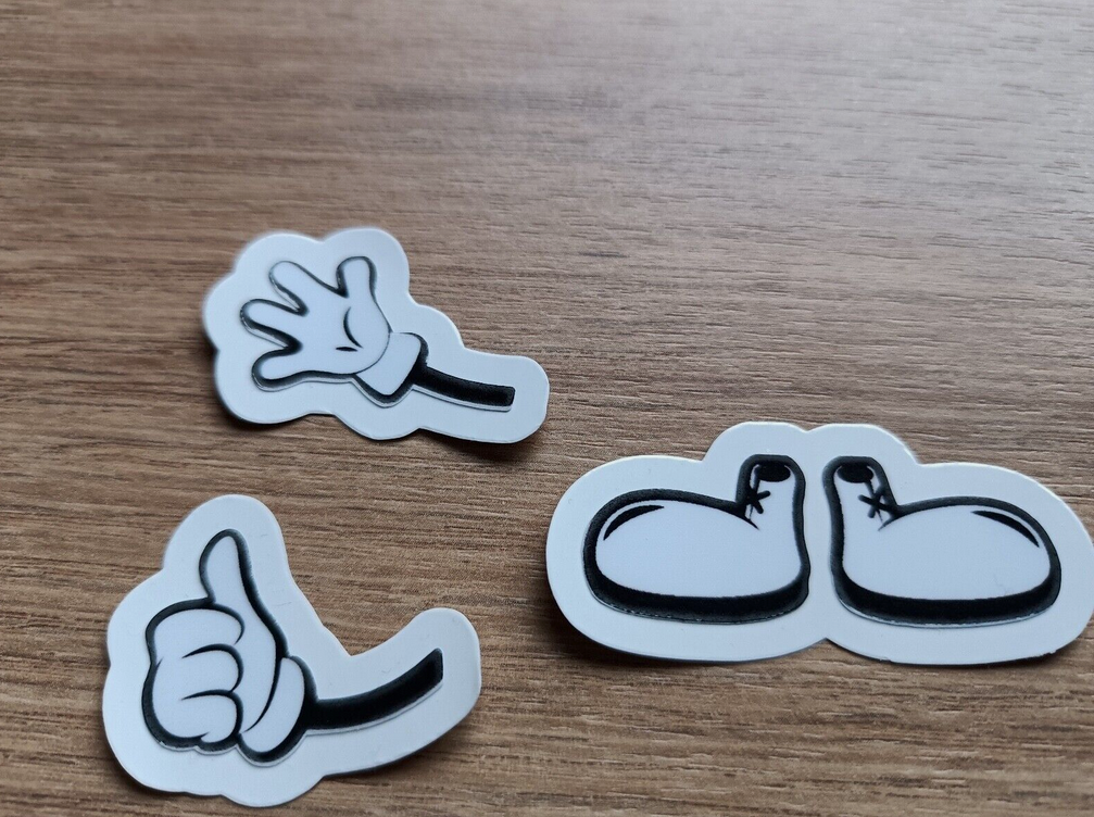 Cartoon Hands and Feet Sticker Macbook Laptop Retro