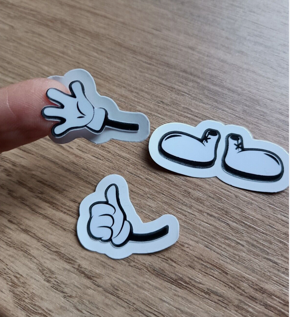 Cartoon Hands and Feet Sticker Macbook Laptop Retro