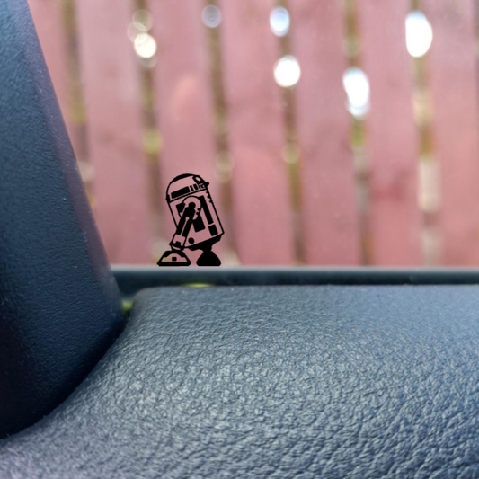 R2D2 Easter egg decal small mini sticker for car windshield mirror
