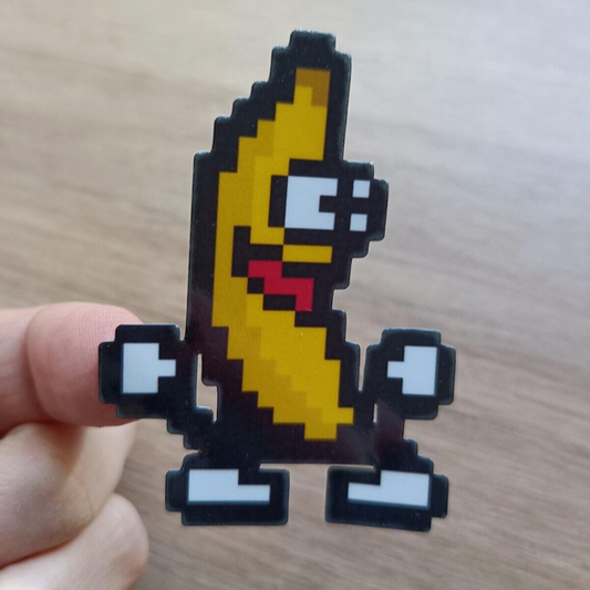 Cute Retro Banana Emoticon Sticker – Stick, Dance, Smile!