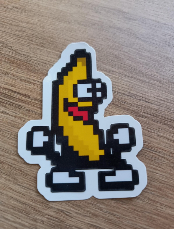 Cute Retro Banana Emoticon Sticker – Stick, Dance, Smile!