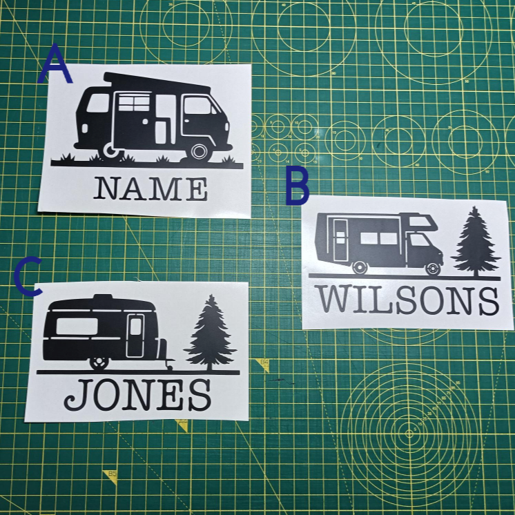 Custom Family Name RV Decal for Camping Adventures