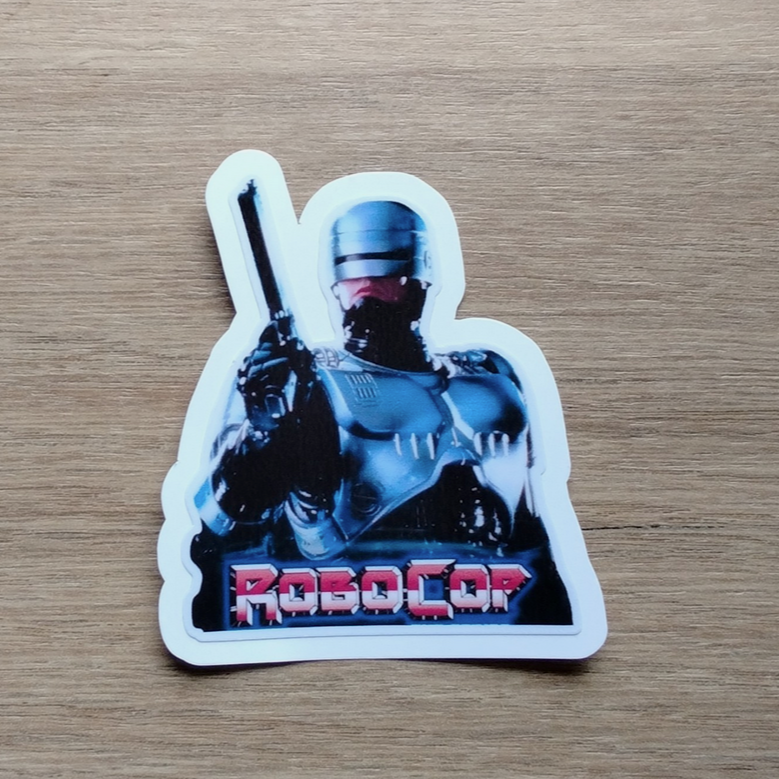 Robocop Themed Sticker Sci-Fi movie Sticker Robot Art 80s movies