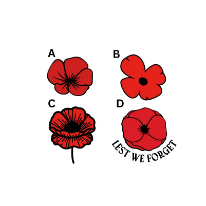 Lest We Forget: Poppy Car Sticker for Remembrance Day