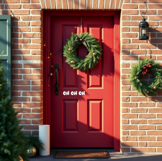 Ho Ho Ho Christmas Word Door Decals for Festive Cheer!