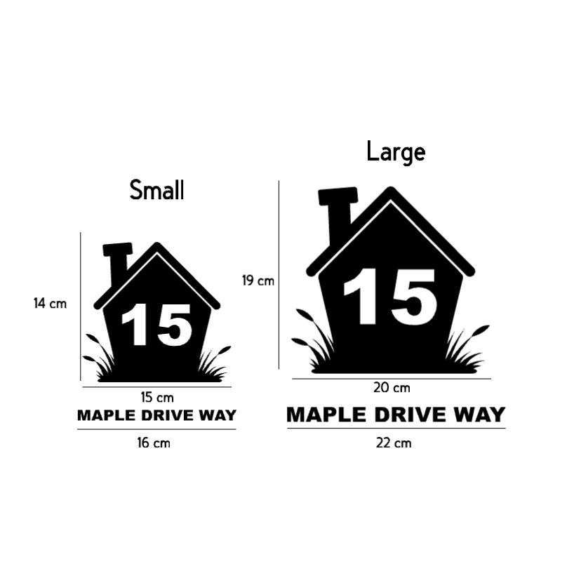 Custom Wheelie Bin Little House Vinyl Decal - House Number & Address