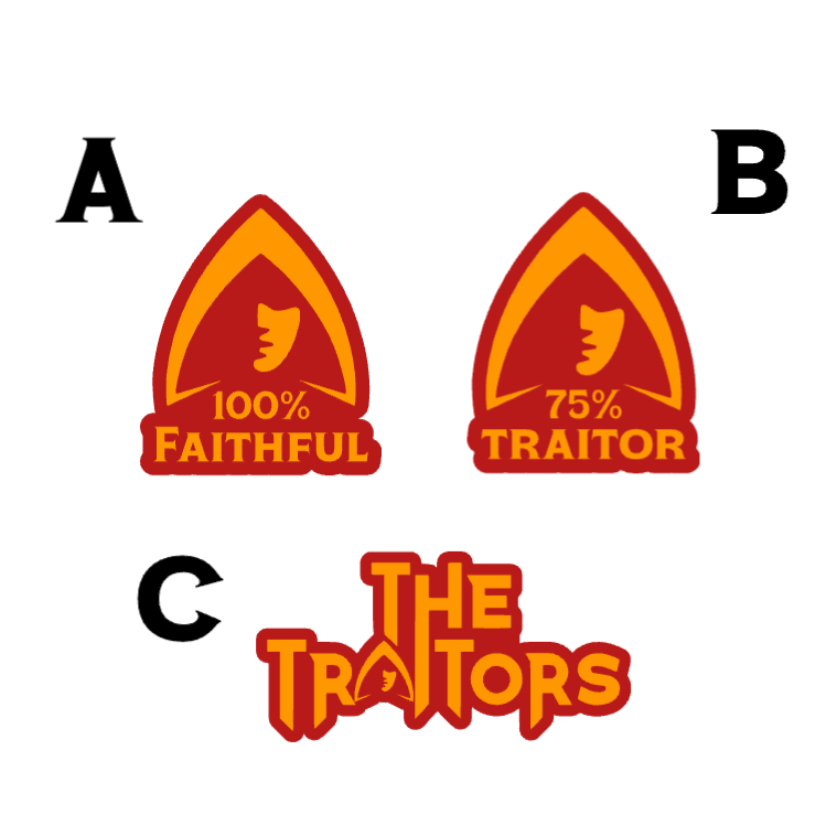 Traitors Inspired Stickers – Funny Reality Game – Waterproof Vinyl Decals for Laptops, Bottles & Journals