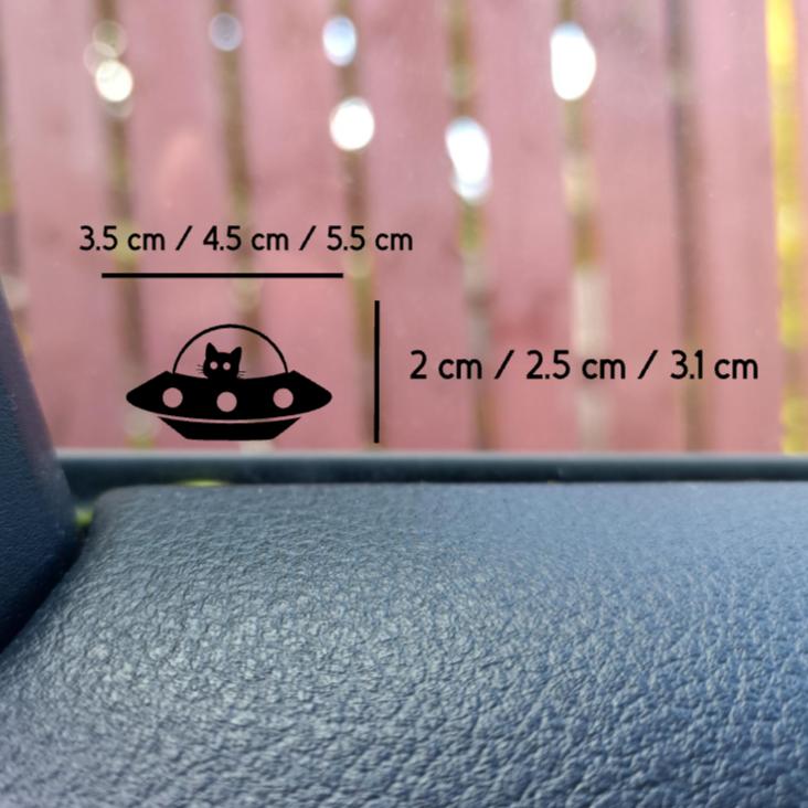 UFO With Cat Hidden Decal - Easter Egg Car SUV Decal
