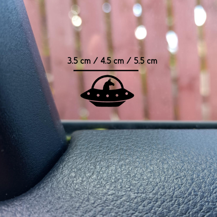 UFO With Llama Hidden Decal - Easter Egg Car SUV Decal
