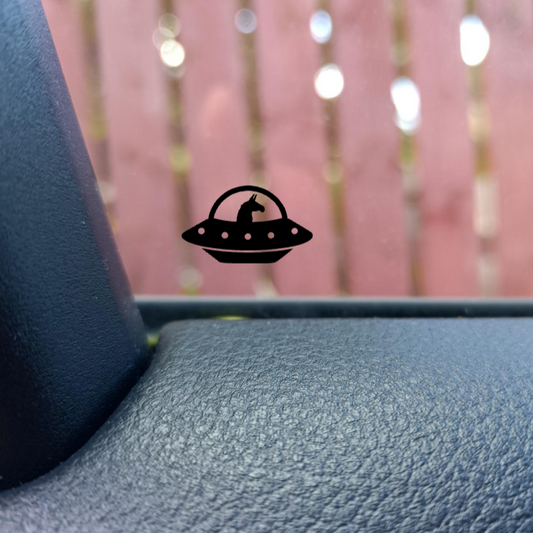 UFO With Llama Hidden Decal - Easter Egg Car SUV Decal