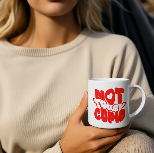 Not today Cupid 11 Oz Mug – Funny Anti-Valentine’s Day Gift, Sassy Coffee Cup