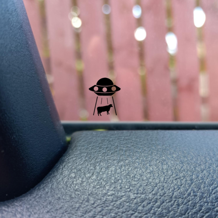 UFO Cow Hidden Decal - Easter Egg Car SUV Decal
