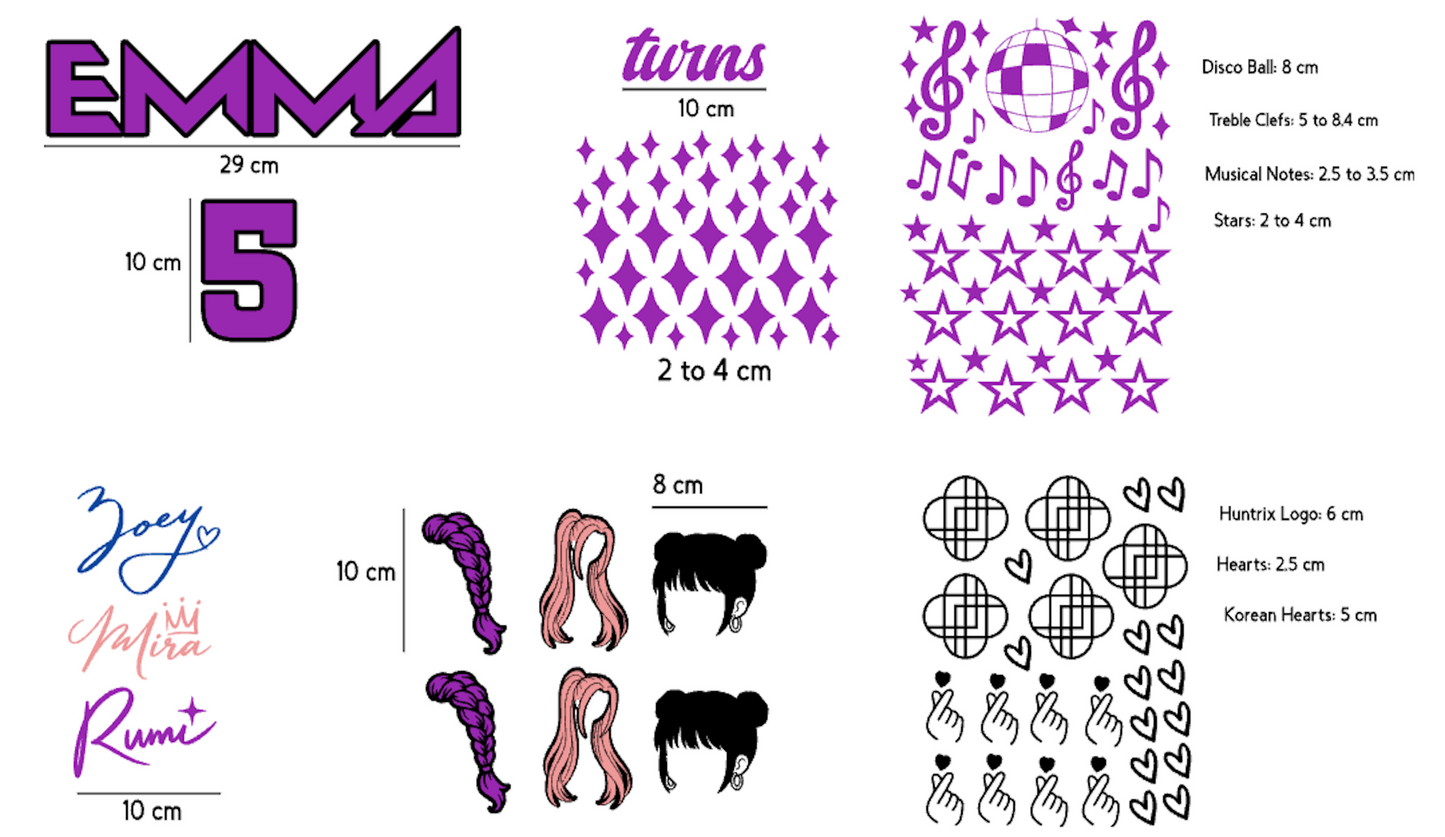 Custom Kpop Name Balloon Decal – 29cm Personalized Name & Age Sticker
