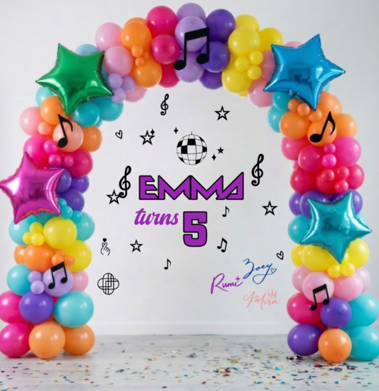 Custom Kpop Name and Age Decal – 40cm Giant Balloon Decor (Personalized)