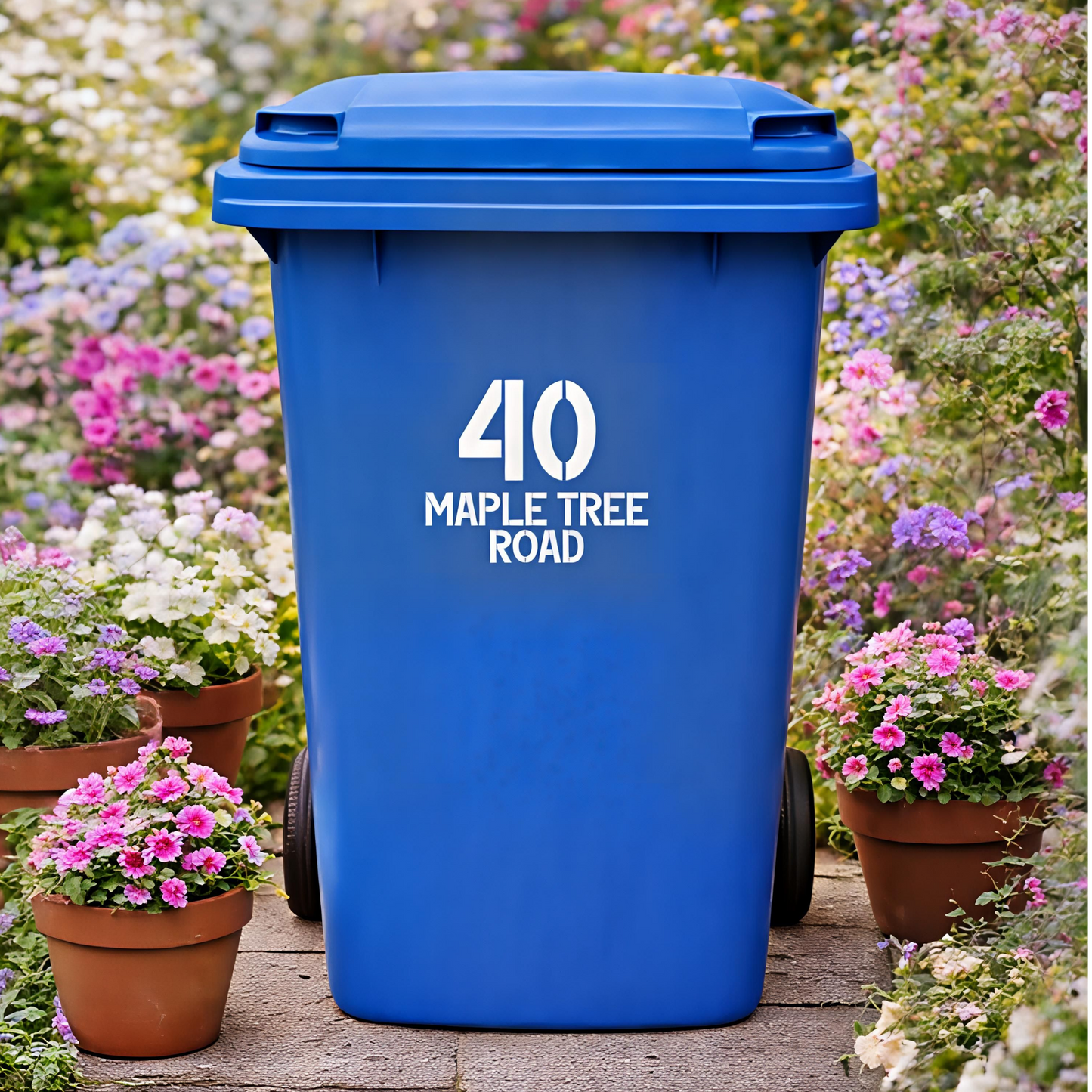 Modern House Number Wheelie Bin Decal | Personalized decal | Bold Minimalist Design for Trash Can