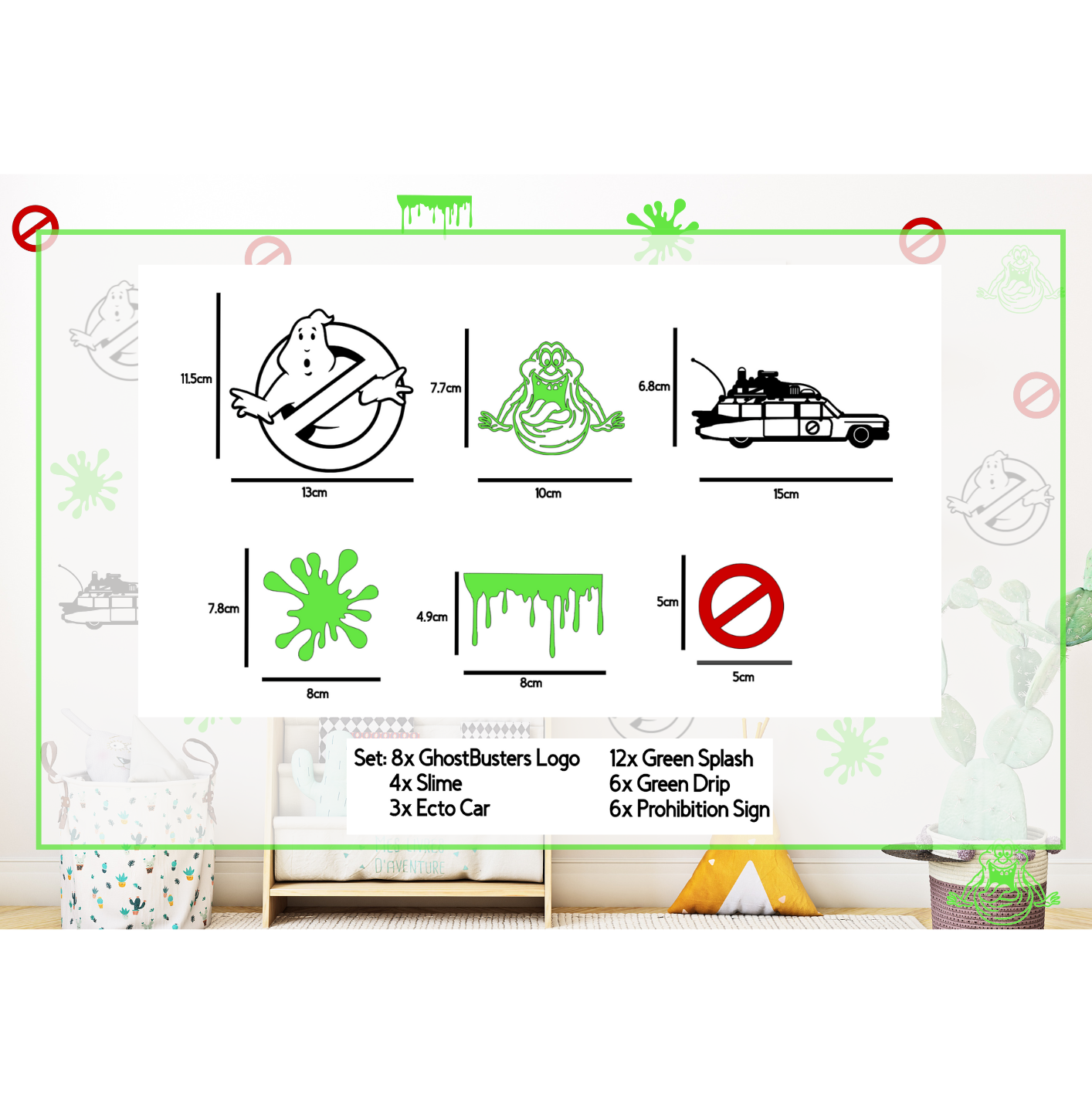 Ghost Busters Wall Decals Decor Kids Bedroom Wall Art