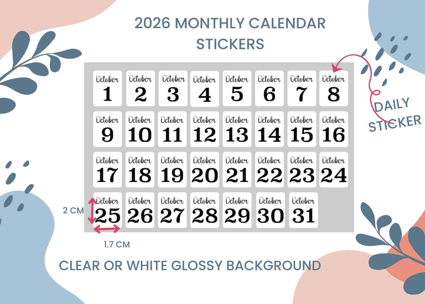 Stickers for Every Day: Your 2026 Calendar