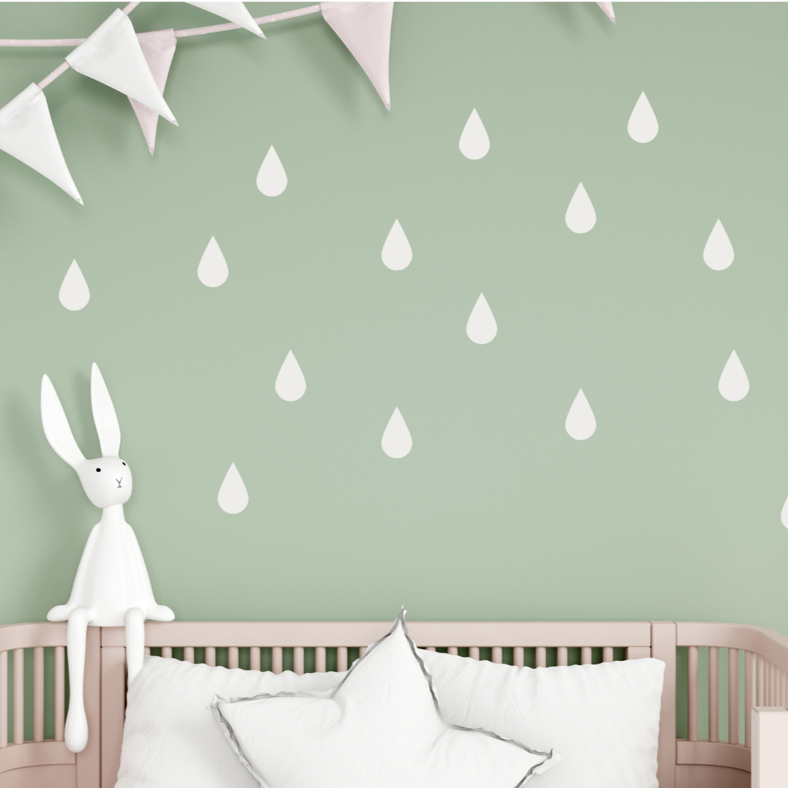 Adorable Rain Drop Stickers for Kids’ Room Decor