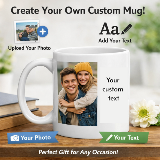 Custom Mug with Your Photo, Text or Logo | Personalised Mug | Custom Image Mug | Two-Sided Printing | Gift for Any Occasion