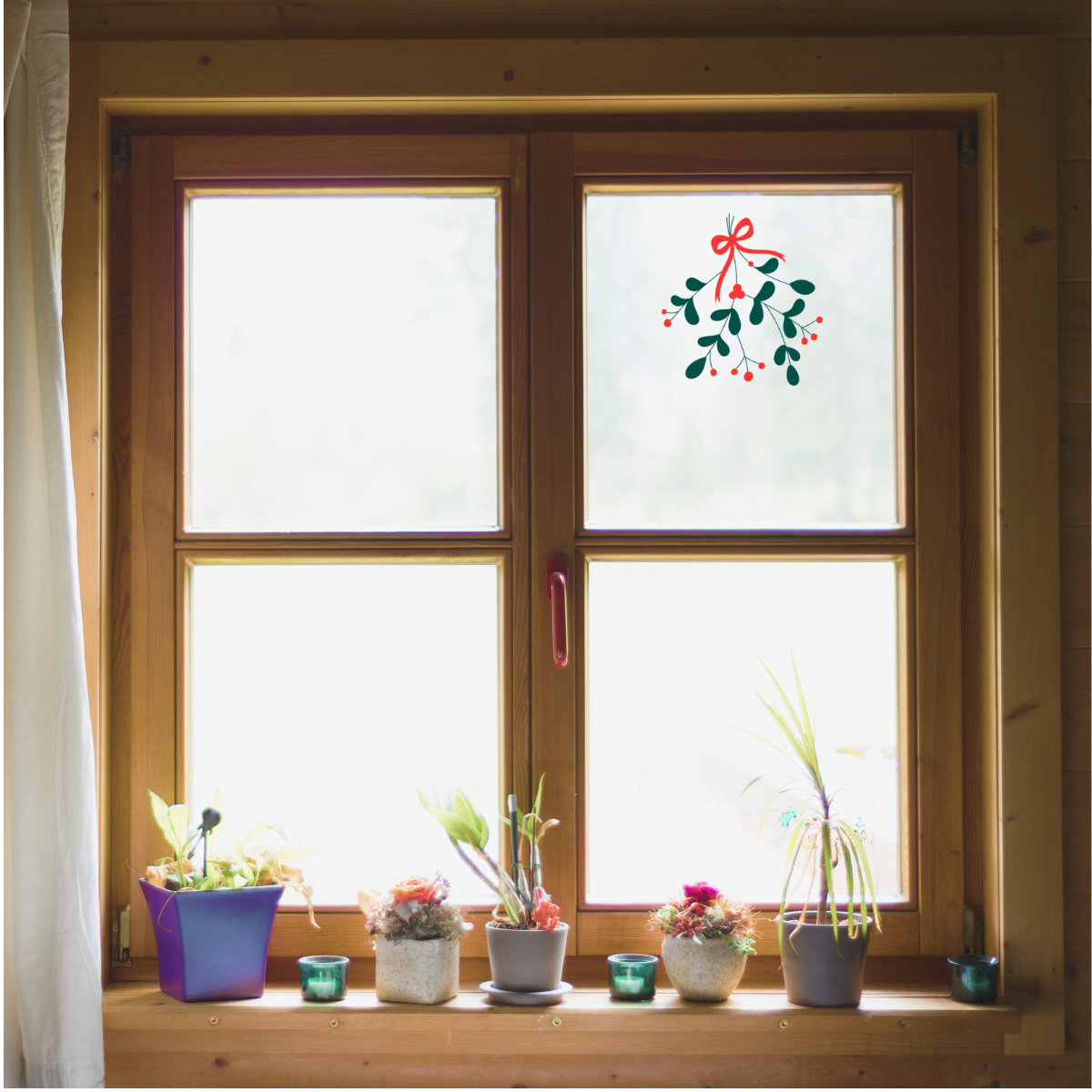 Mistletoe Holly Decal for Christmas Decorations