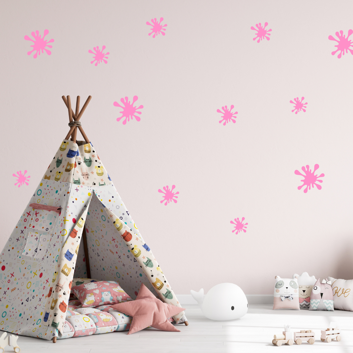 Adorable Paint Splat Wall Art for Playful Bedrooms