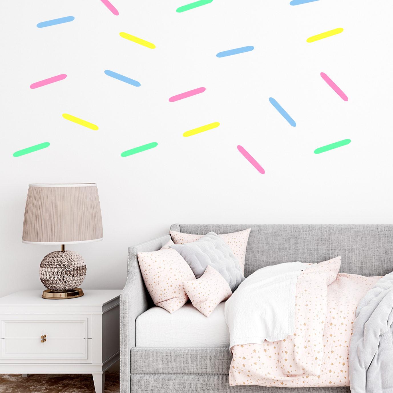 Brighten Up: Cute Confetti Wall Stickers for Bedrooms
