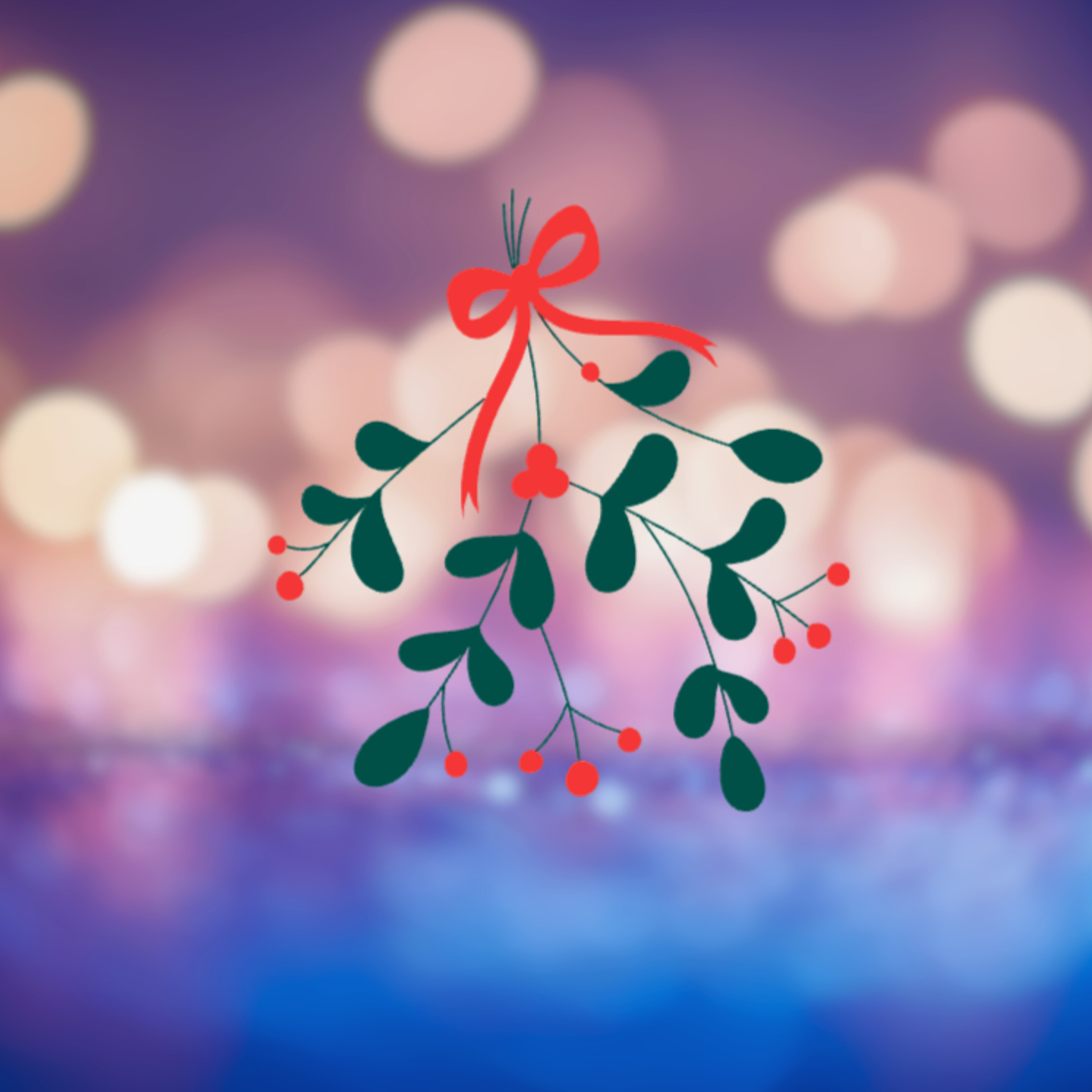 Mistletoe Holly Decal for Christmas Decorations